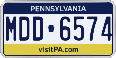 PA license plate MDD6574