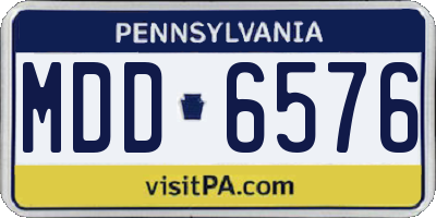 PA license plate MDD6576