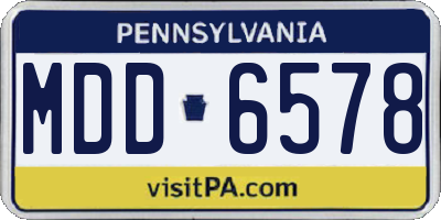 PA license plate MDD6578