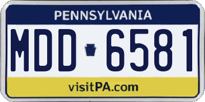 PA license plate MDD6581