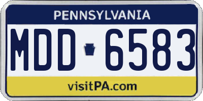 PA license plate MDD6583