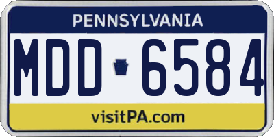 PA license plate MDD6584