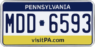 PA license plate MDD6593