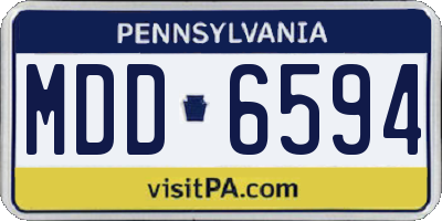PA license plate MDD6594
