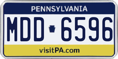 PA license plate MDD6596
