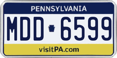 PA license plate MDD6599