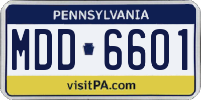 PA license plate MDD6601