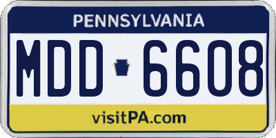 PA license plate MDD6608