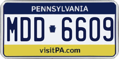 PA license plate MDD6609