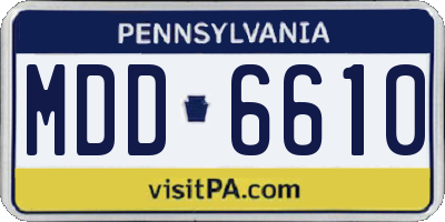 PA license plate MDD6610