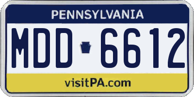 PA license plate MDD6612