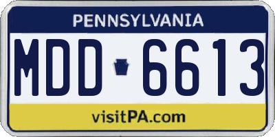 PA license plate MDD6613