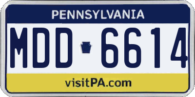 PA license plate MDD6614