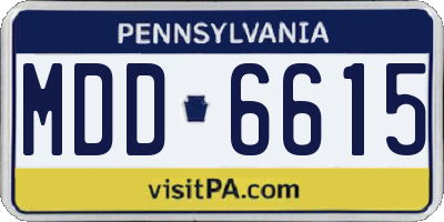 PA license plate MDD6615