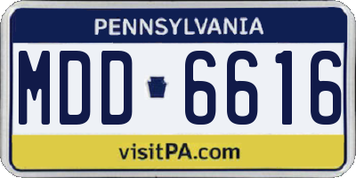 PA license plate MDD6616