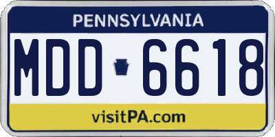 PA license plate MDD6618