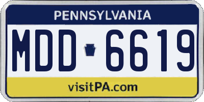 PA license plate MDD6619