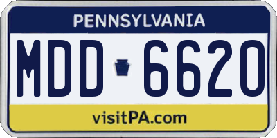 PA license plate MDD6620