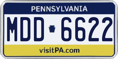 PA license plate MDD6622