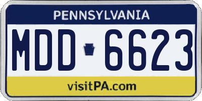 PA license plate MDD6623