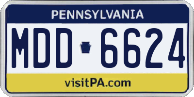 PA license plate MDD6624