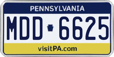 PA license plate MDD6625