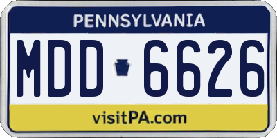 PA license plate MDD6626