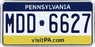 PA license plate MDD6627