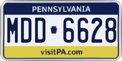 PA license plate MDD6628