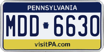 PA license plate MDD6630