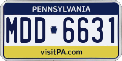 PA license plate MDD6631
