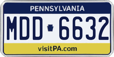 PA license plate MDD6632