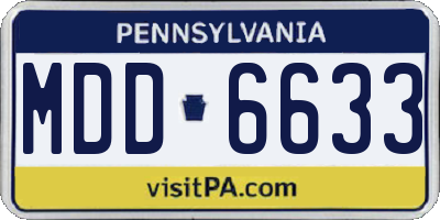 PA license plate MDD6633