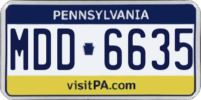 PA license plate MDD6635