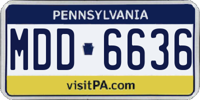 PA license plate MDD6636