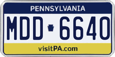 PA license plate MDD6640