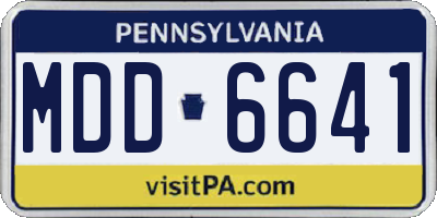 PA license plate MDD6641