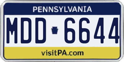 PA license plate MDD6644
