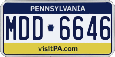 PA license plate MDD6646