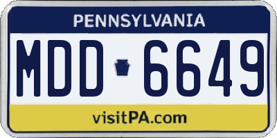 PA license plate MDD6649