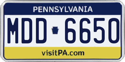 PA license plate MDD6650