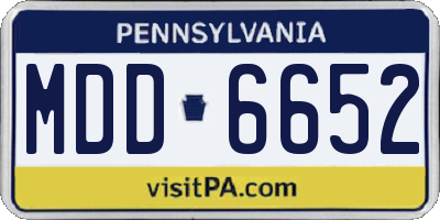 PA license plate MDD6652