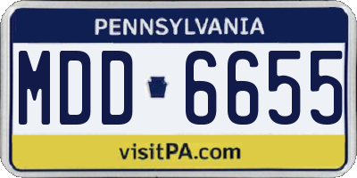 PA license plate MDD6655