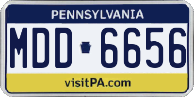 PA license plate MDD6656