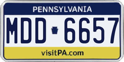 PA license plate MDD6657