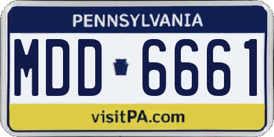 PA license plate MDD6661
