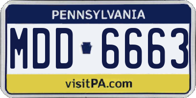 PA license plate MDD6663