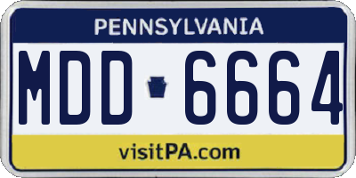 PA license plate MDD6664
