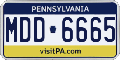 PA license plate MDD6665