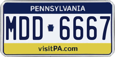 PA license plate MDD6667